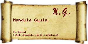 Mandula Gyula névjegykártya